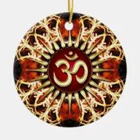 OM Fire Energy Spirit Ceramic Ornament