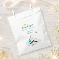 Rustic Stork with Bee & Butterfly Boy Baby Shower Favor Bag