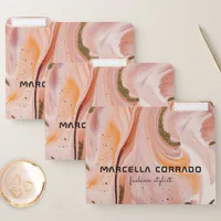 Trendy Stylish Chic Pastel Marble Agate Gold File Folder