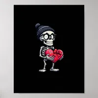 Funny Skeleton Men Women Skeleton Heart Valentines Poster
