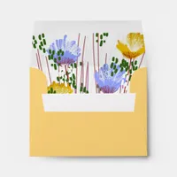 Abstract floral insert Stationery Colored Envelope