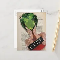Surreal Green Gemstone Lady Collage  Postcard