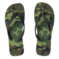 Woodland Military Green Camouflage Pattern Adult Flip Flops