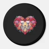 Skeleton Couple Holding Hands Inside A Heart Of Ro Magnet