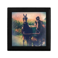 Amish Horse Team Jewelry Box