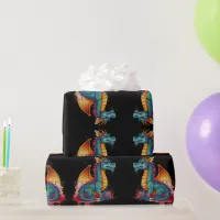 Colourful little dragon  wrapping paper