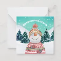 MINI Snowman Some People Worth Melting For Holiday Note Card