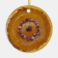 Pumpkin Pie with Cranberries Christmas Ceramic Ornament