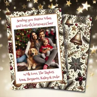 Festive Vibes and Christmas Cheer Family Photo Holiday Card