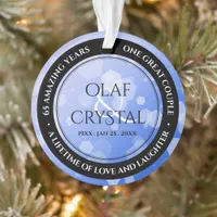 Chic 45th 51st 65th Sapphire Wedding Anniversary Ornament