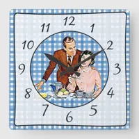 Nostalgic Vintage Retro Couple Kitchen Clock