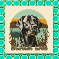 Black Labrador Retriever Vintage Text Wood Wall Art