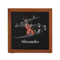 Violin Music Notes Personalized Musician Desk Organizer