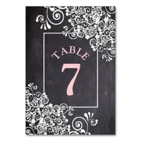 Chalkboard Wedding Table Number Card