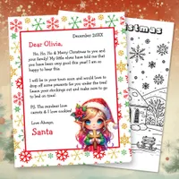 Personalized Letter from Santa with Coloring Page