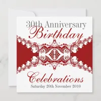 Red Royal Diva Anniverary Birthday Invitations