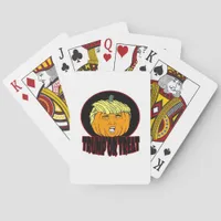 Trumpkin Or Treat Halloween Trumpkin Trick Or Trea Poker Cards