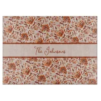 Abstract Floral Watercolor Pattern Autumn Colors Cutting Board
