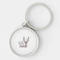 Oh Deer Retro Classic Design  Keychain