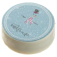 Magic and Wonder Christmas Snowman Blue ID440 Chocolate Dipped Oreo