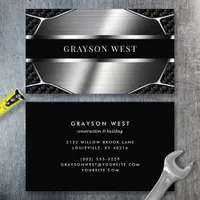 Carbon Fiber Brushed Metal Modern Business Card