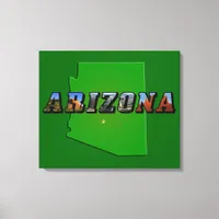 Arizona Map and Picture Text Canvas Print