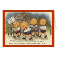 Vintage Jack o' Lantern Boys Steeling Gate