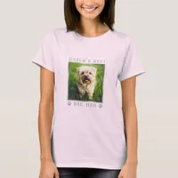 World's Best Dog Mom Silver Foil Paw Prints Photo T-Shirt