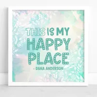 This Is My Happy Place Watercolor Floral Monogram Poster