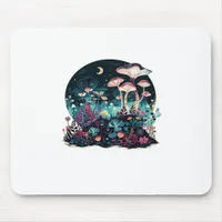 Cottagecore And Aesthetic Goblincore Mushroom Fair Mouse Pad