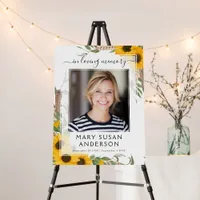 Sunflower Photo Memorial Service Welcome Sign