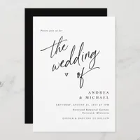 Simple Elegant Modern Minimalist Wedding Invitatio Invitation