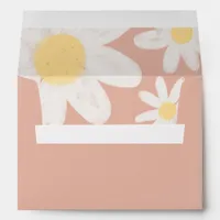 Pink Boho Daisy Floral Envelope