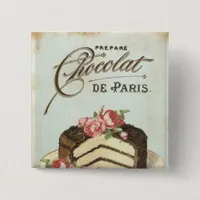 Vintage Paris Chocolate Cake Button