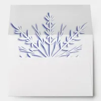 Blue Winter Snowflake on White Envelope