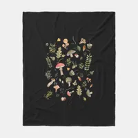 Cottagecore Mushroom Aesthetic Academia Goblincore Fleece Blanket