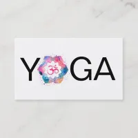 *~* Aum OM Lotus Yoga Mandala Teacher Instructor Business Card