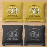 Elegant 50th Golden Wedding Anniversary Cornhole Bags