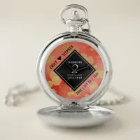 Elegant 2nd Garnet Wedding Anniversary Celebration Pocket Watch