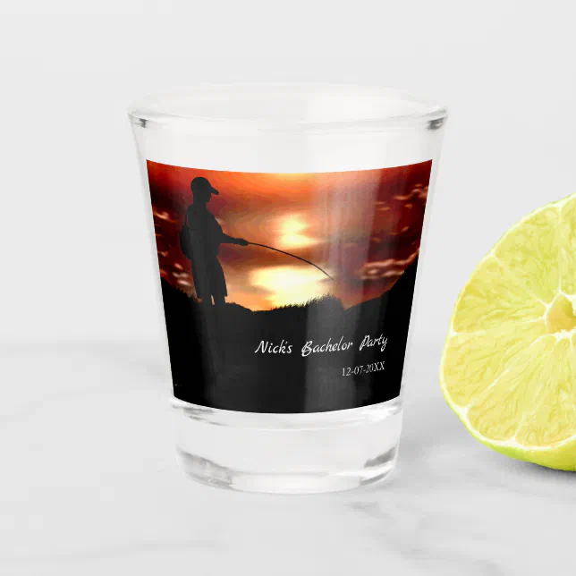 Fishing bachelor party Fishing lover Fishing party Shot Glass