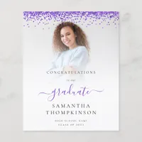 Budget 2024 Grad Photo Purple Glitter Announcement