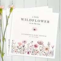 Soft Pink Wildflower Baby Shower Napkins – Boho Wa