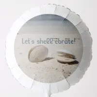 Let's shell-ebrate Seashells sandy Caribbean beach Balloon