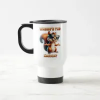 Where's the Karma Funny Squirrel in Shades Travel Mug