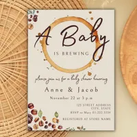 A Baby Is Brewing Coffee Beans Baby Shower Invitation