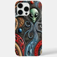 Extraterrestrial Encounter in a Colorful Cosmos iPhone 16 Pro Max Case