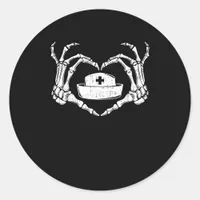 Skeleton Hand Heart - Halloween Costume Nurse Classic Round Sticker