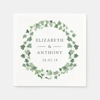 Watercolor Forest Greenery Wedding Napkins