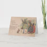 Vintage Easter Rabbits Holiday Card