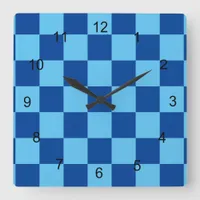 Clock - Blue Checkerboard